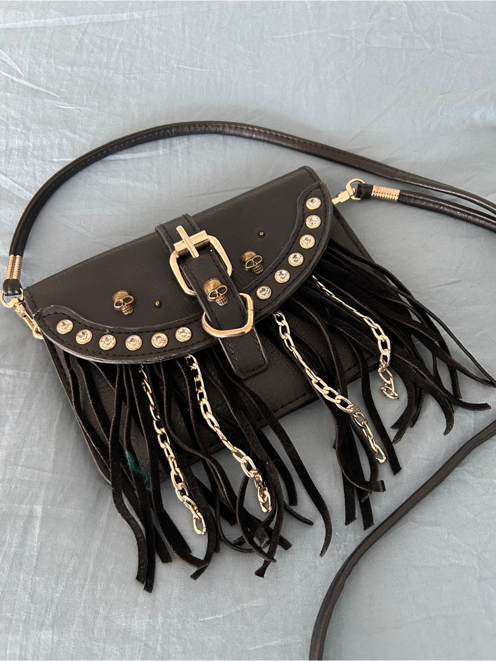 Gothic Punk Fringe Crossbody Bag EUC! - Picture 8 of 9